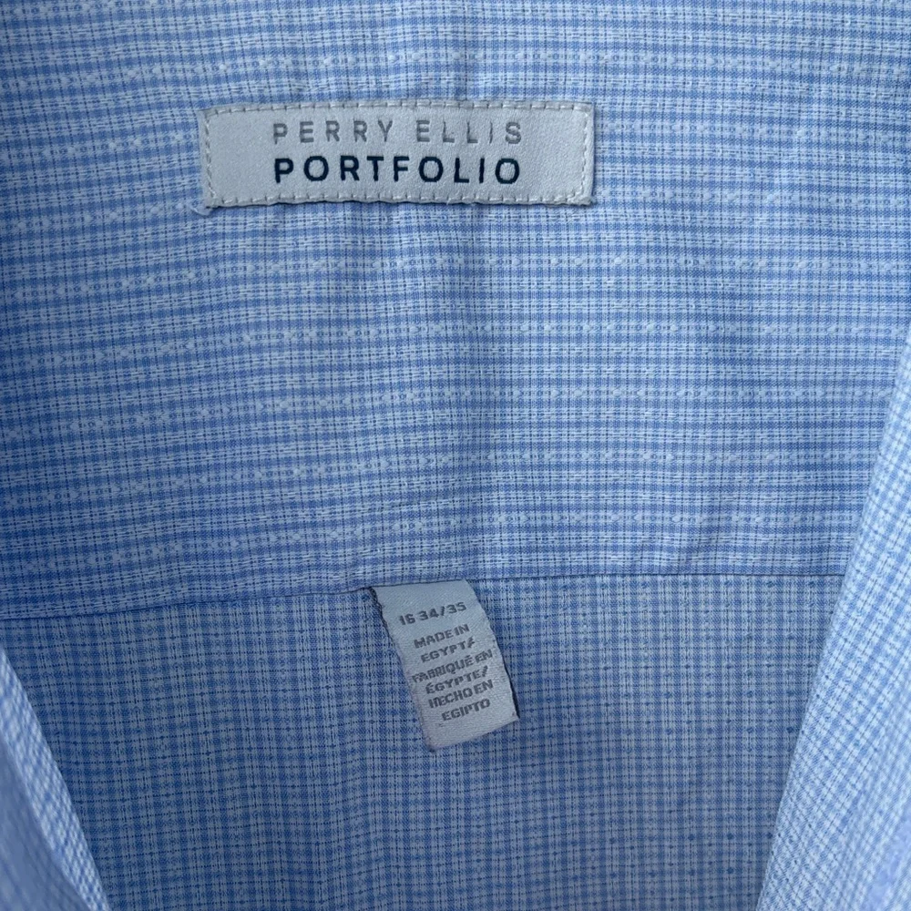 Perry Ellis Sky Blue Casual Button Down Shirt - Picture 3 of 5